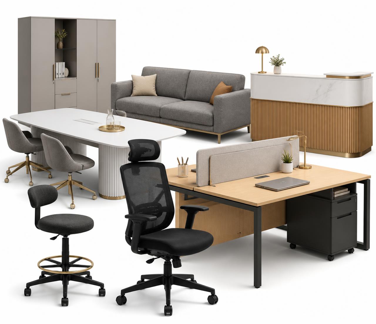 Greenwood Star office furniture range — executive chairs, workstations, meeting tables, storage and reception counters
